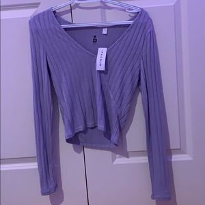 PacSun ribbed long sleeve blue shirt NEW